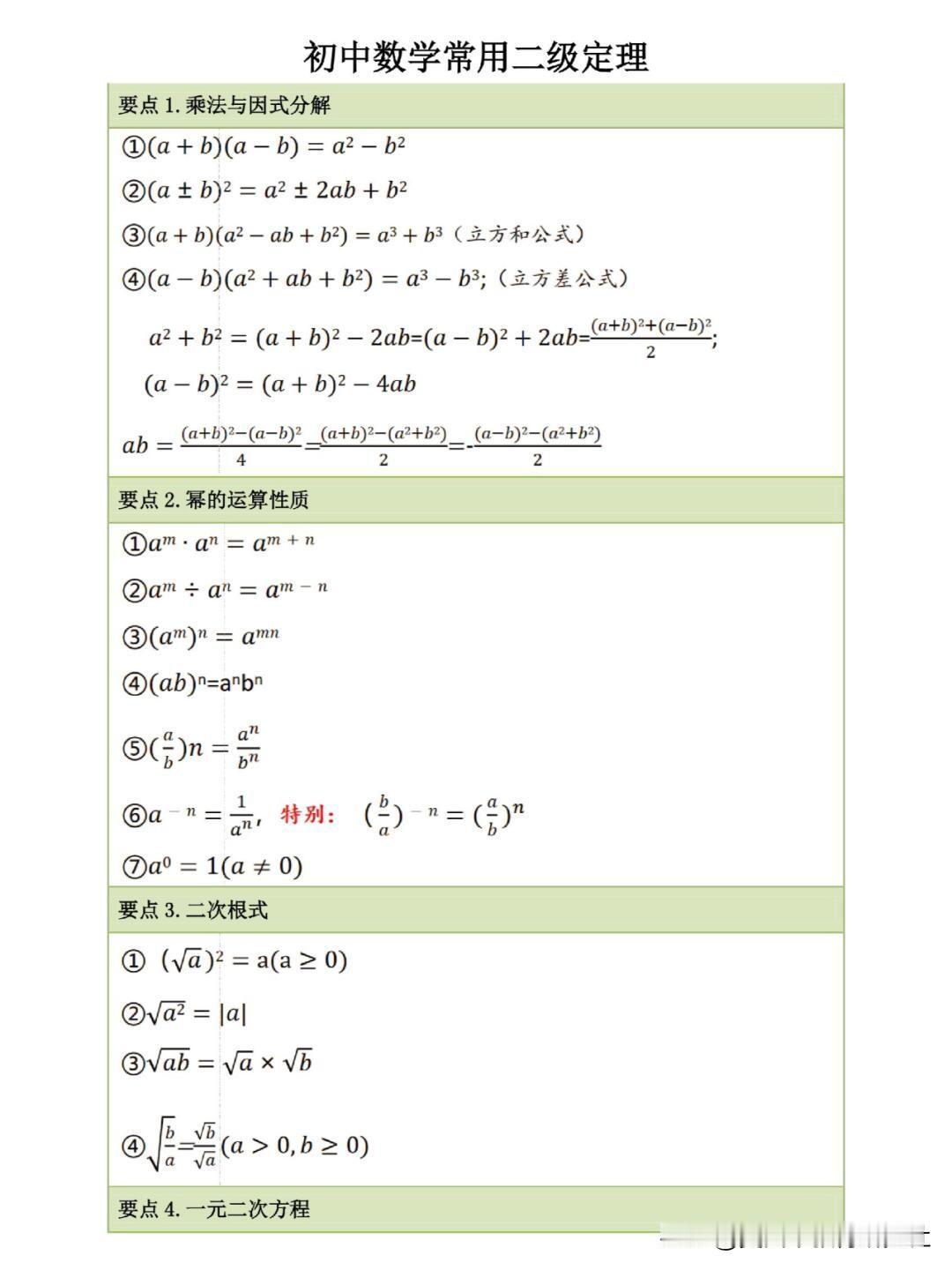 【初中常用二级定理，选填速度翻倍】初中数学，中考必背，二级定理，数学资料分享！