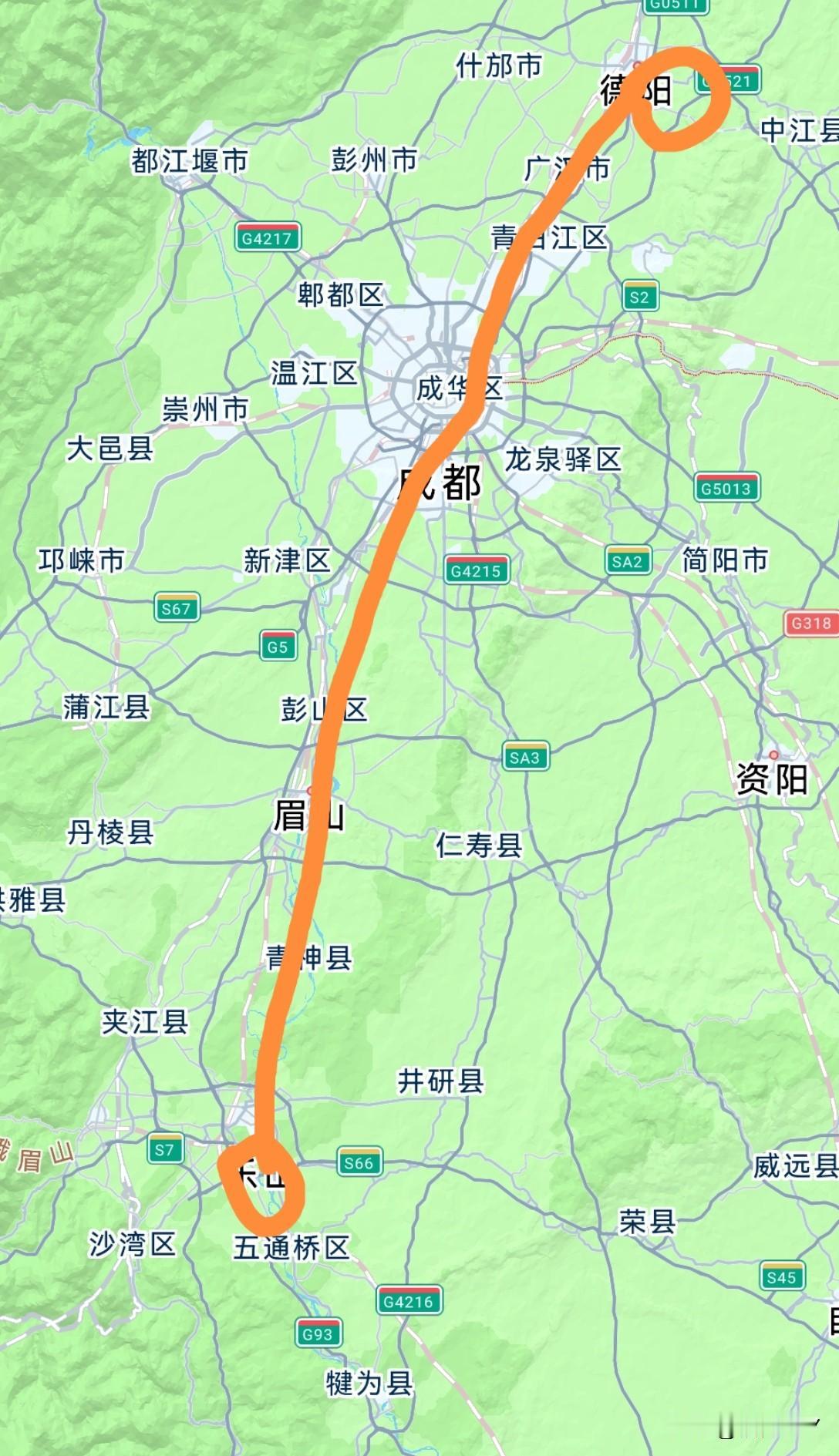 德阳至乐山有条大件路，一直从德阳通到乐山港，据说路的底子特别厚实，专供重型装备运