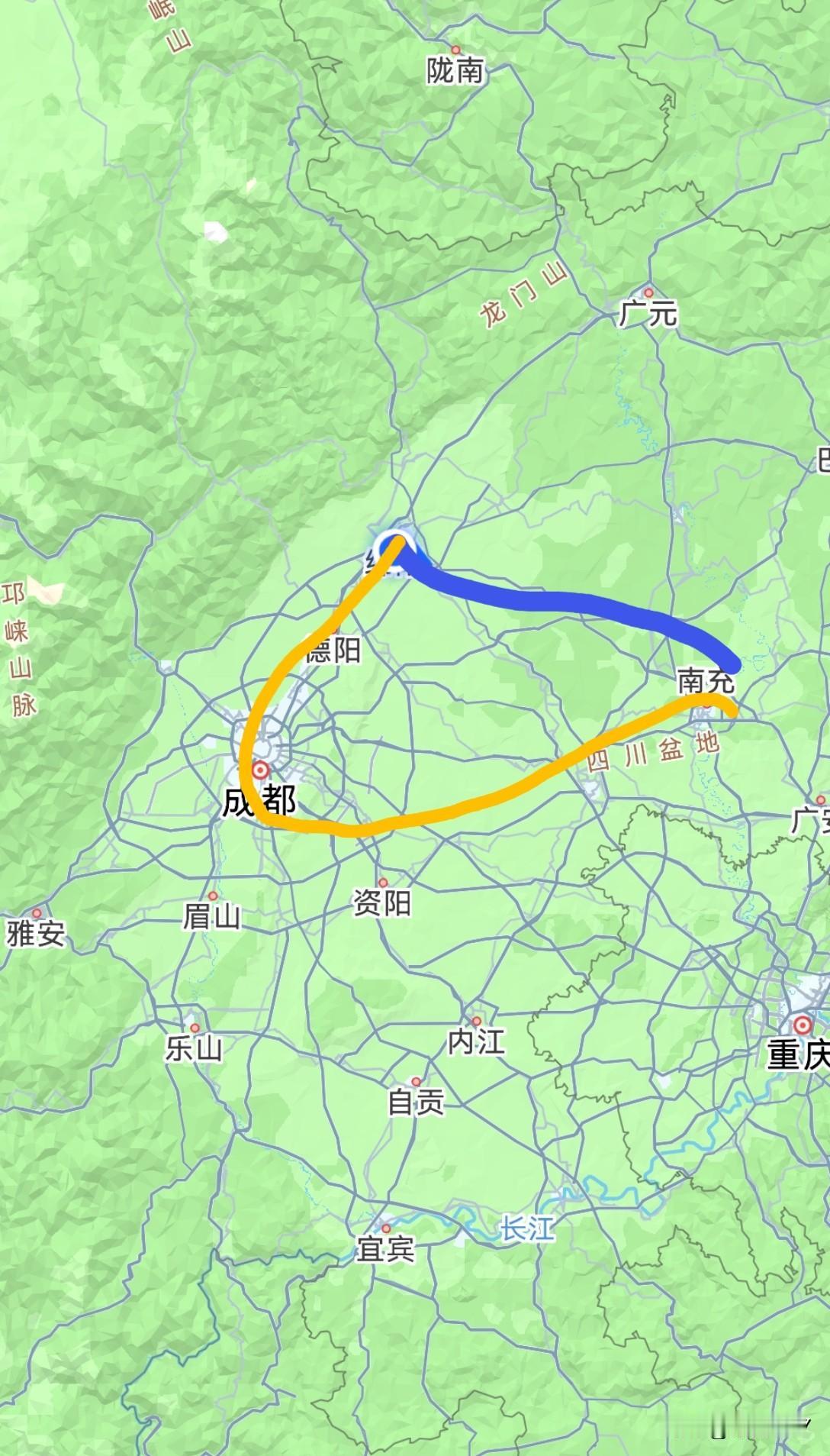 本来就一个小时的车程，但是绵阳到南充没有高铁直达，必须要去成都中转，这样算下来的