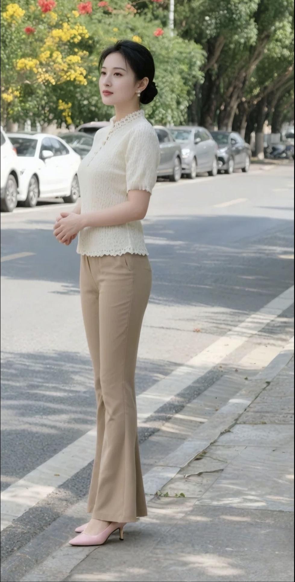 如何穿搭让中年女性气质倍增?浅衫藏温柔，素裤衬从容。中年穿搭，贵在简约雅致。