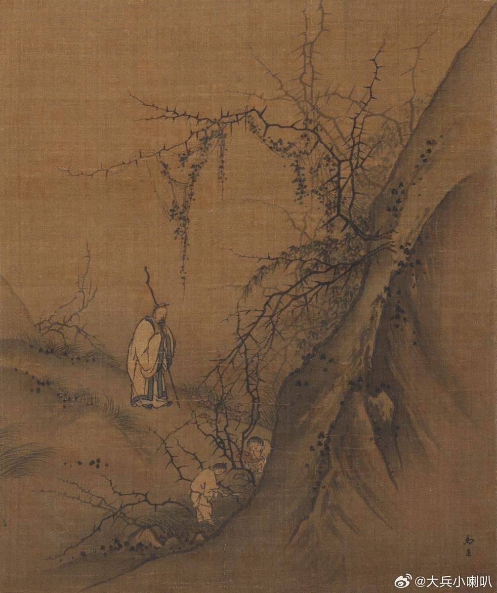 国史古风【中华名画欣赏元代——《采芝图》】《采芝图》为元人托名