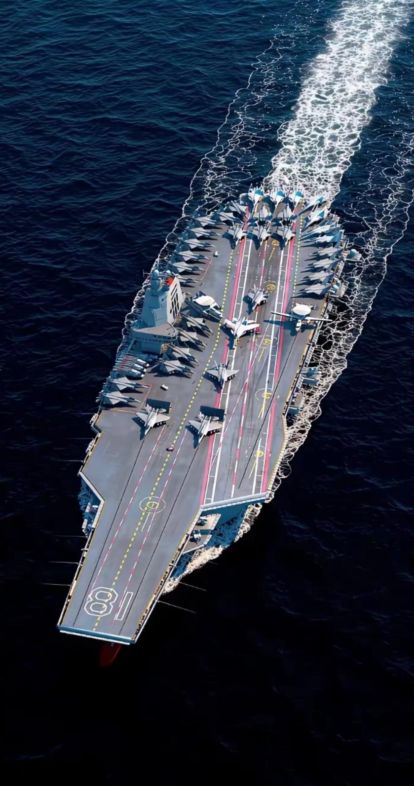 12月16日东方大国海军福建舰首次执行跨海区航行任务，穿越某海峡，7艘驱护舰、9