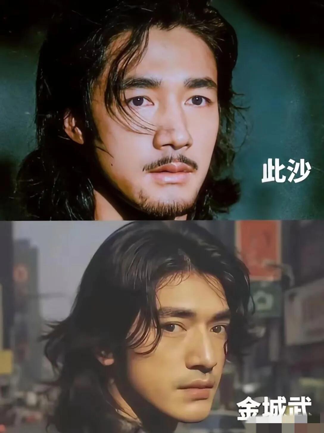 从这个角度看过去，此沙确实长得帅气，但是没有金城武的那份阳刚的硬汉之帅。此沙没