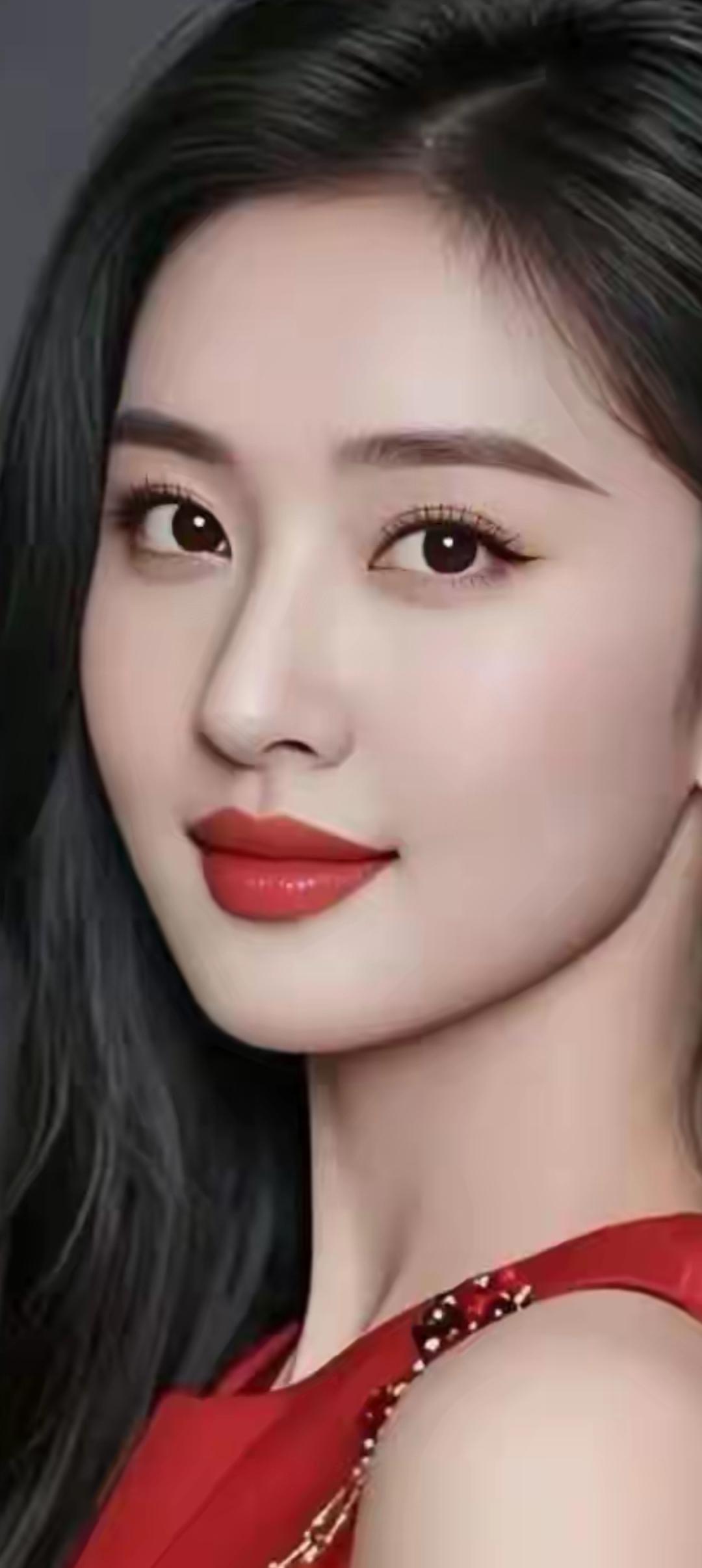 红唇黑发，优雅迷人，气质满分！💄💍✨