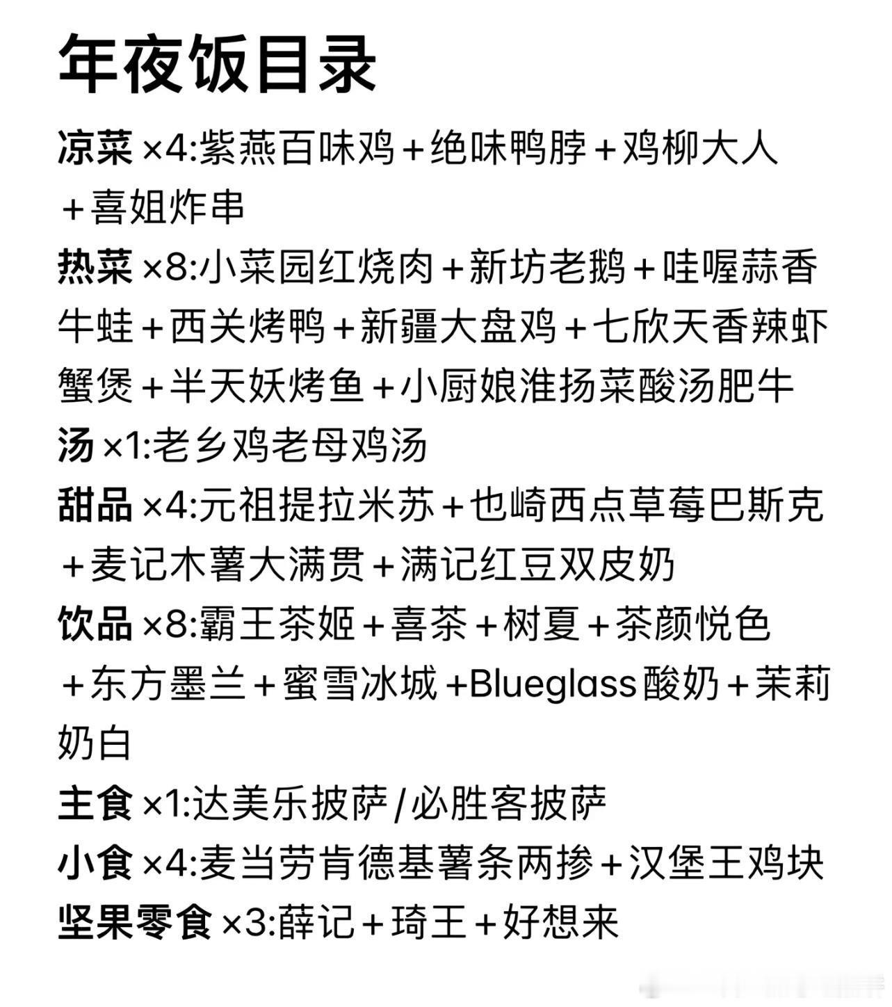 看到了我最满意的年夜饭