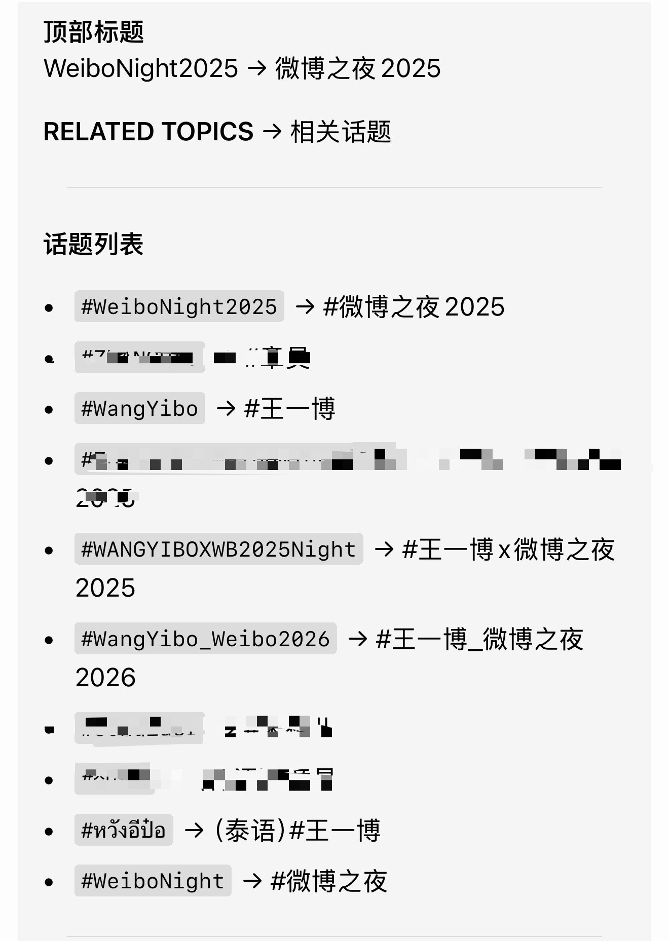 刷到了zh家搜集的这次微博之夜外网热度排名，纯在内娱发展的王一博好厉害，外网居然