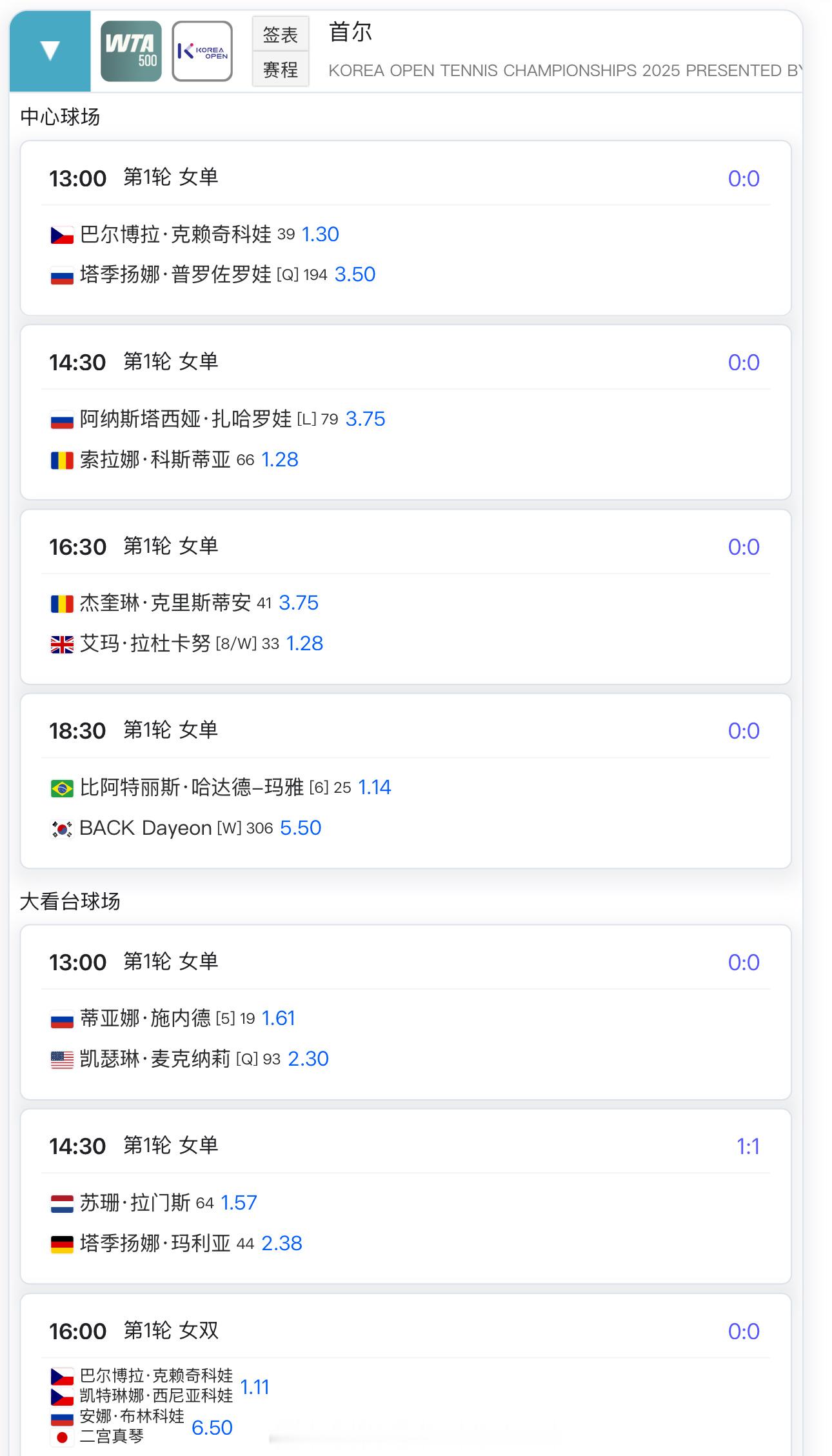 【今日比赛赛程+直播赛程】今日不直播​​​