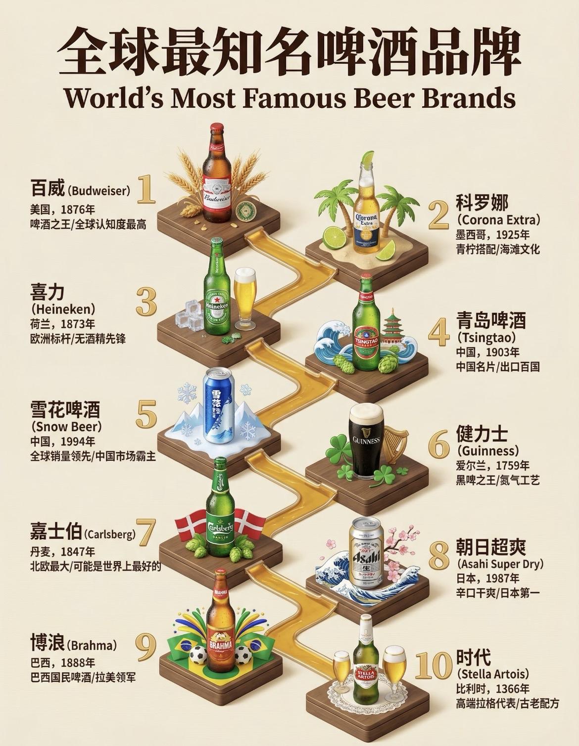 全球十大啤酒品牌