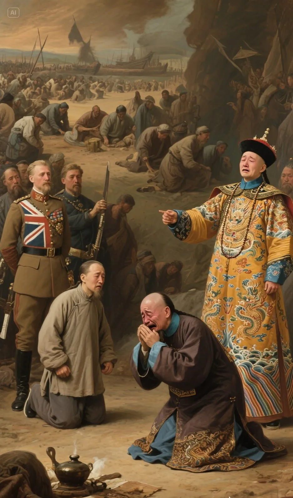 1757年，清乾隆实行闭关锁国，片板不得下海！1840年道光二十年，鸦片战争打