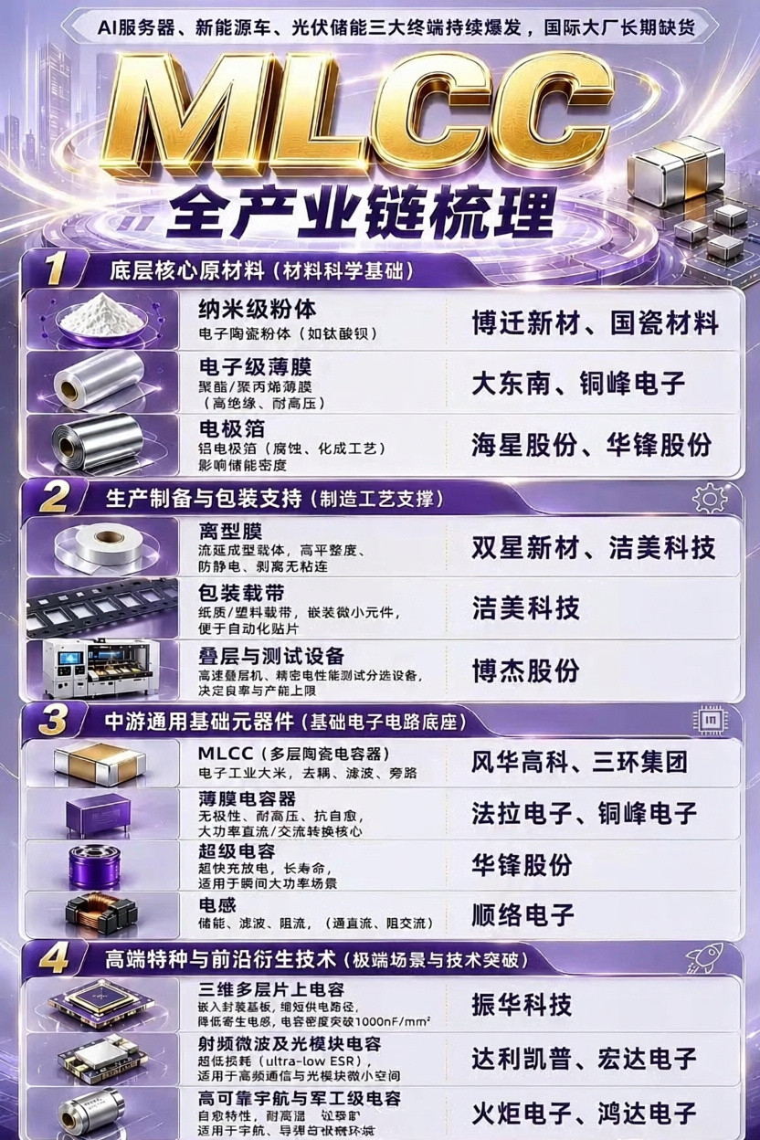 🔥MLCC最全产业链梳理！电子工业大米！本轮涨价逻辑彻底讲透  先讲...