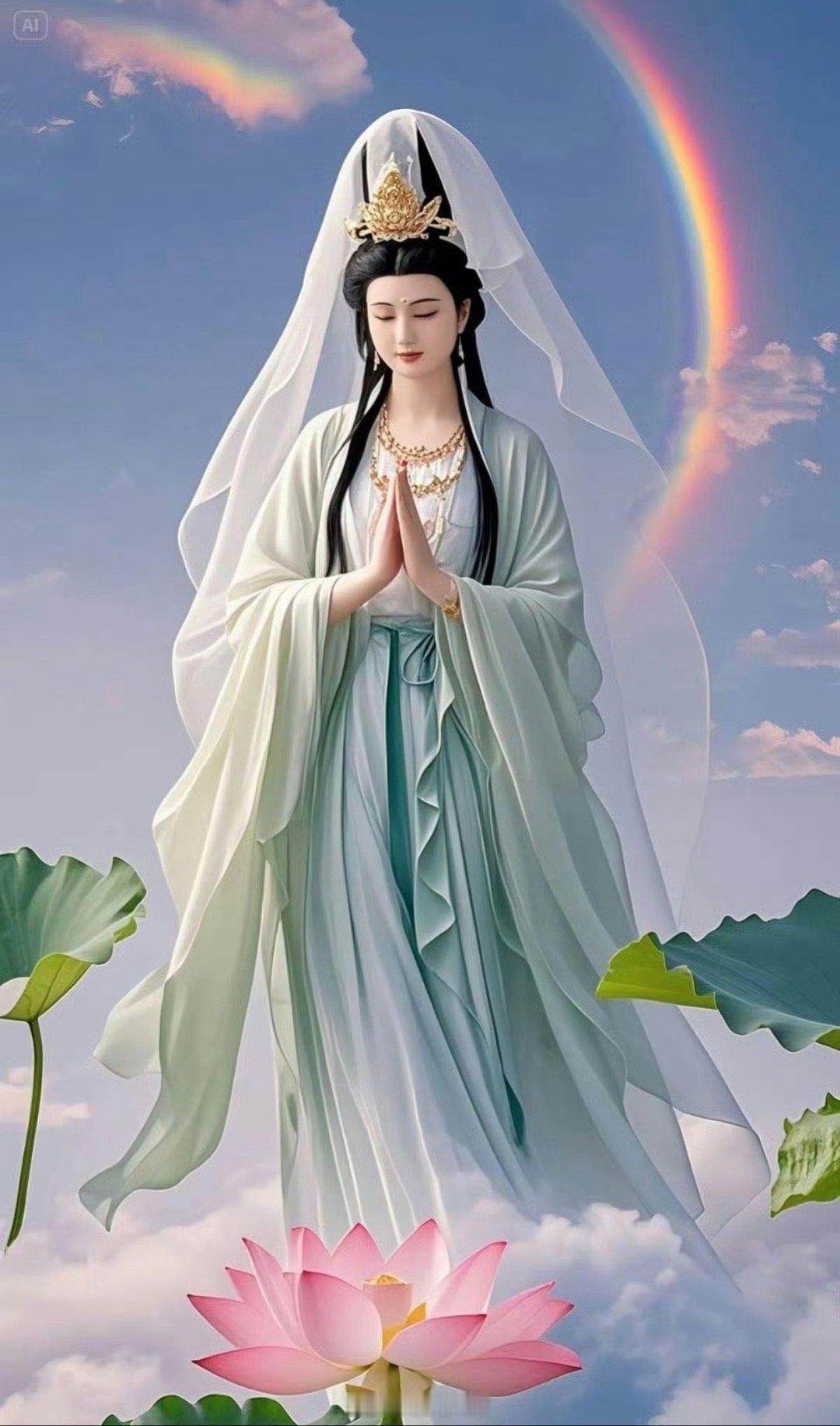 遇见观音菩萨，别划走🙏回复“我接”，接住福气喜气，愿岁岁平安，诸事皆顺。​​​