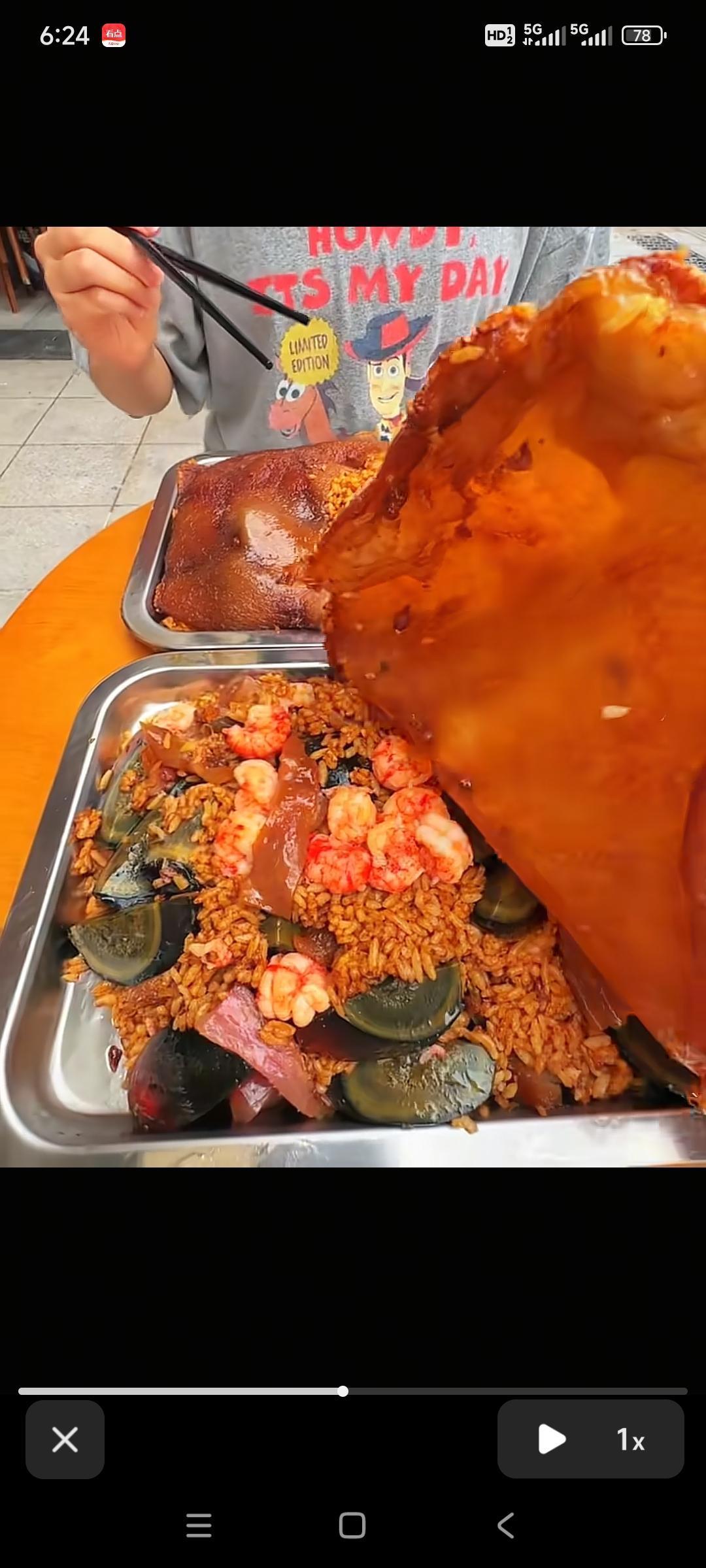 我饿了，我要吃肘子皮龙虾牛蹄筋皮蛋盖饭