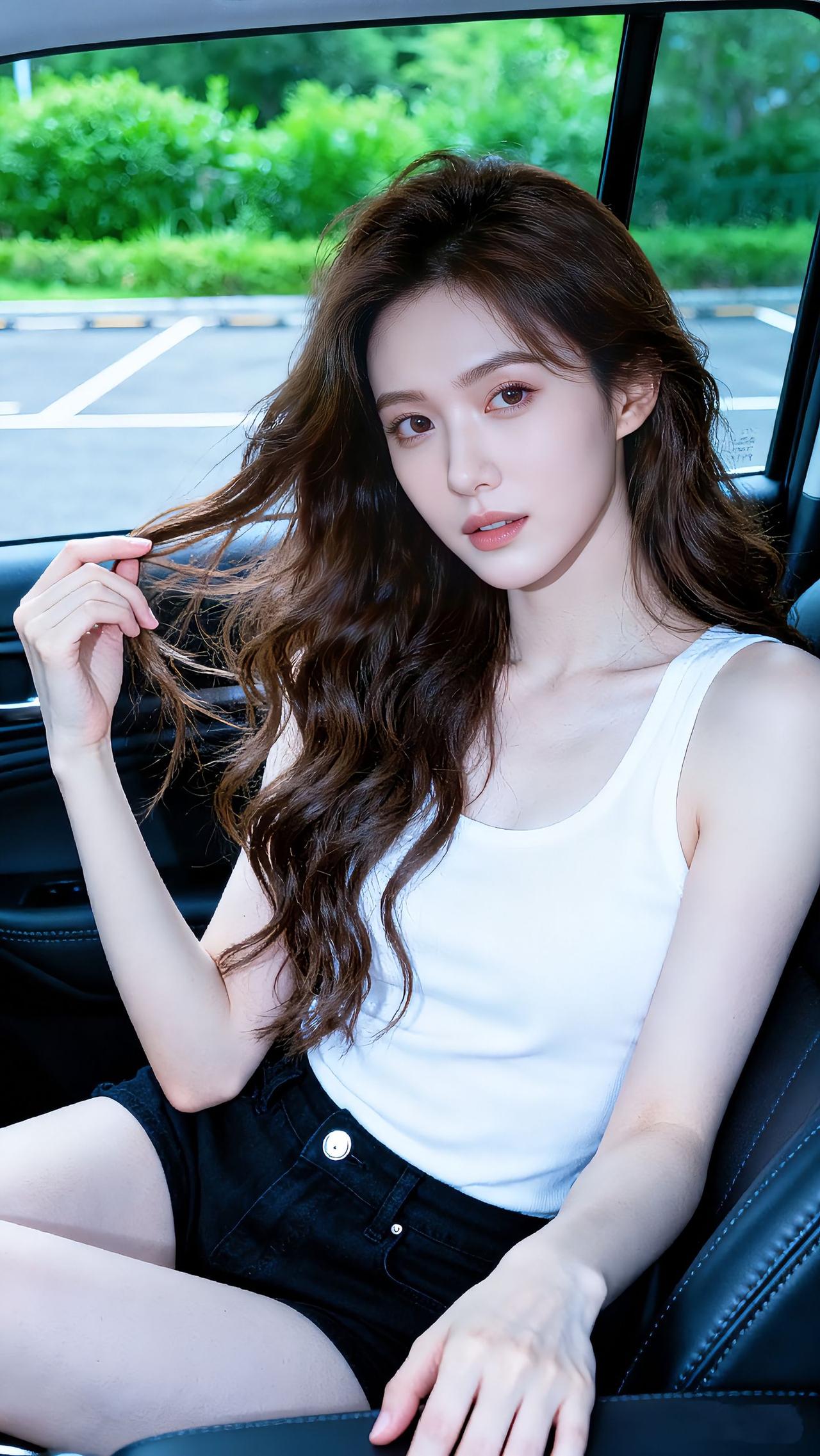 夏日清新穿搭，白色背心+黑色短裤，轻松自在！🌞👗👗如何搭配裤袜才好看分享