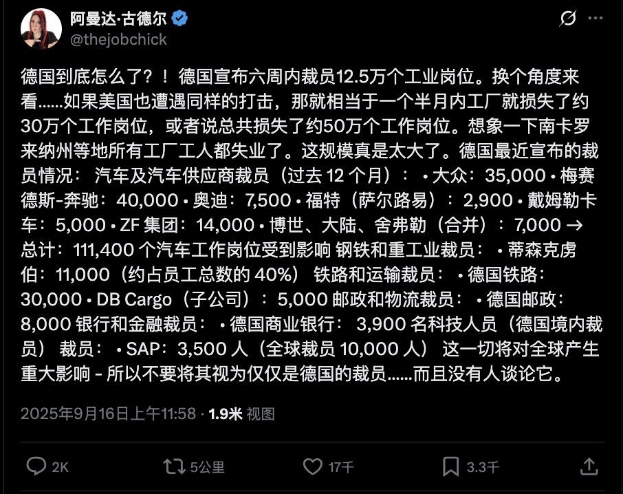 北溪2号被炸后的后劲最终还是来了！高昂的能源价格正在摧毁德国。作为欧洲工业引