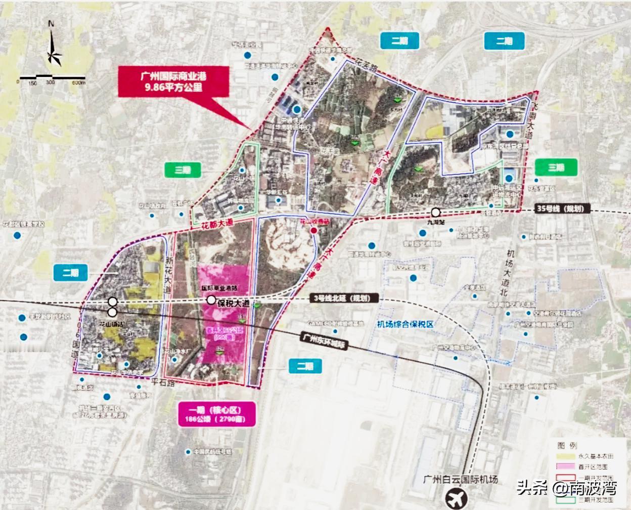 横空出世的广州市重点工程广州国际商业港规划一出，地铁规划跟着就来了。广州国际商