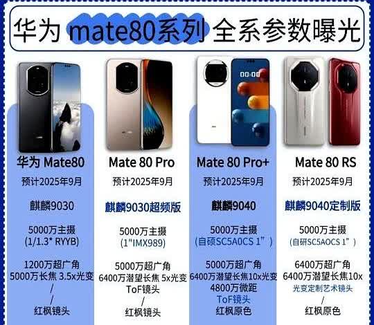 华为Mate80系列被寄予厚望，从处理器方面来看，它大概率会搭载麒麟9030处理