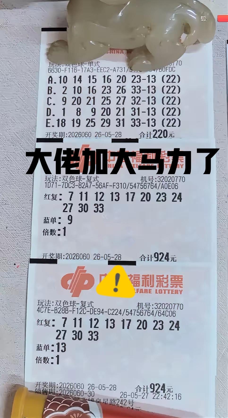 这一期大佬加大马力，带来双复式票火力全开，但是冷号蓝码09和13，还真不一定会出
