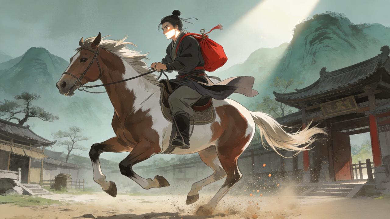 上联“古有快马送信”，说古时靠骏马疾驰传递书信，是旧时长途传讯的主流方式，藏着车