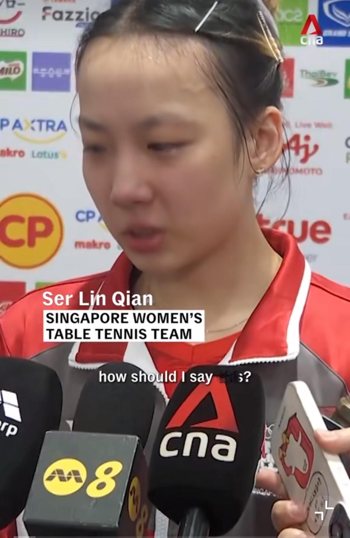 真是滑天下之大稽！新加坡乒乓球女运动员，在比赛后接受媒体采访时，就因为说了中文，