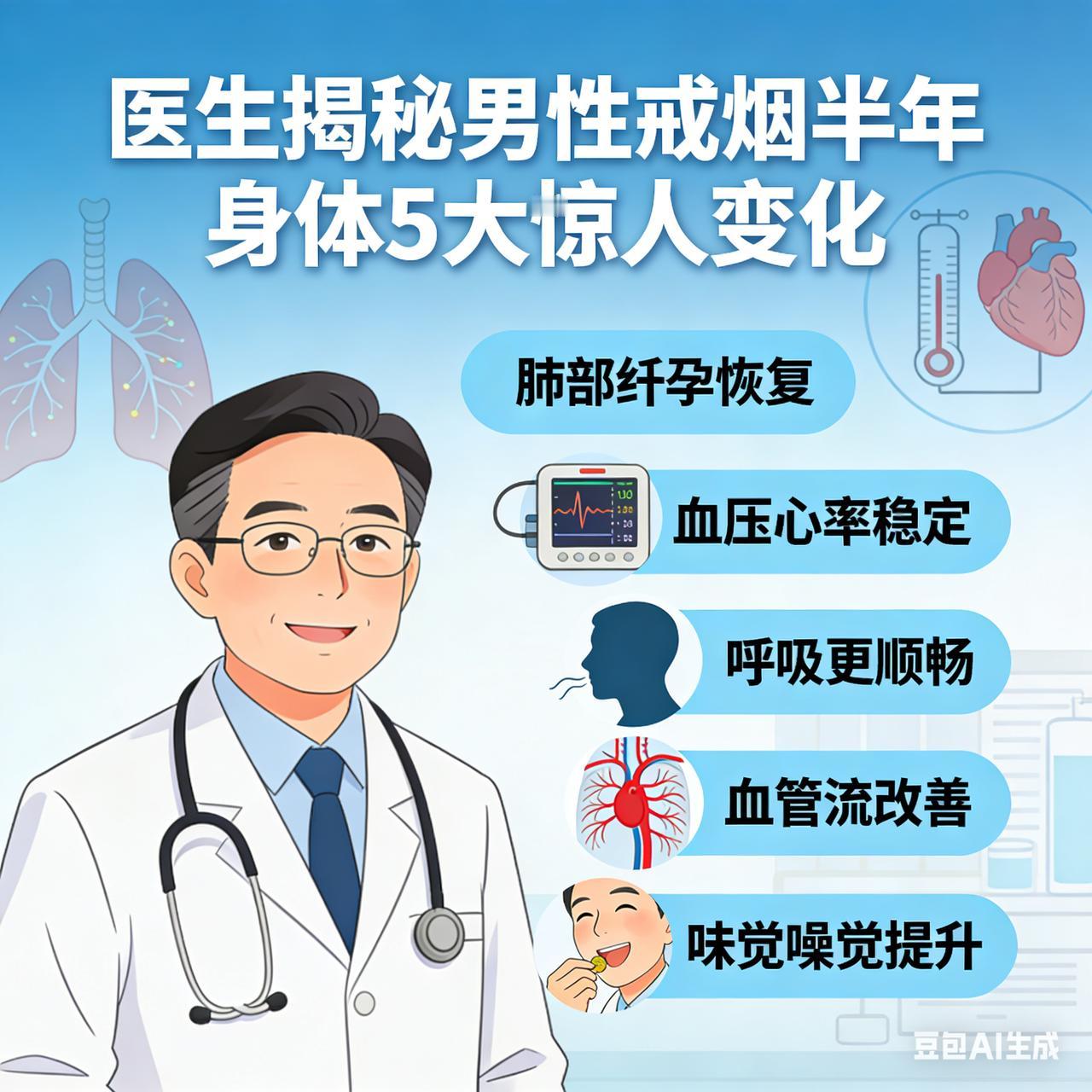 医生揭秘：男性戒烟半年，身体5大惊人变化要让科普文章具备吸引力和情感共鸣，