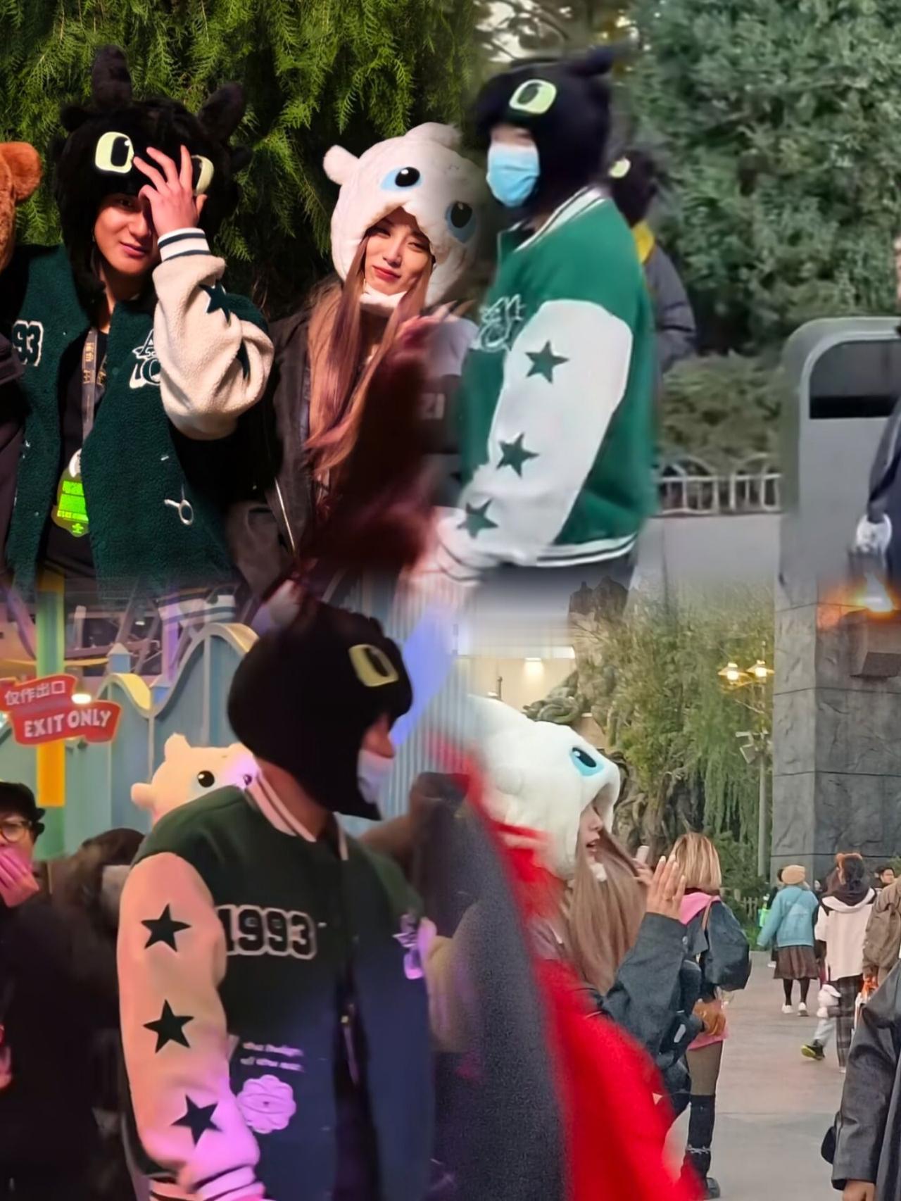 黄子韬徐艺洋游环球影城！今天很多网友在北环遇见了他们，黄子韬戴着帽子和口罩，穿着