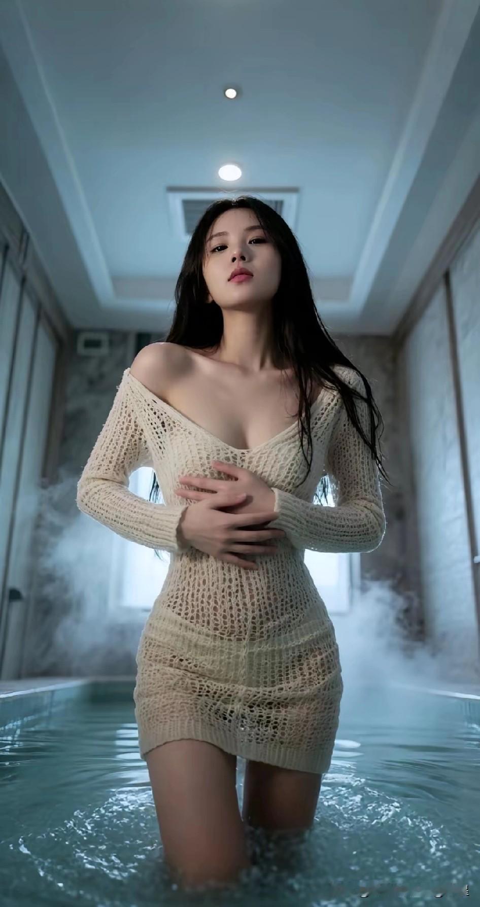 分享几张养眼的私人温泉会所照片，真的太治愈啦！封闭式庭院内，乳白色墙面搭配翠绿