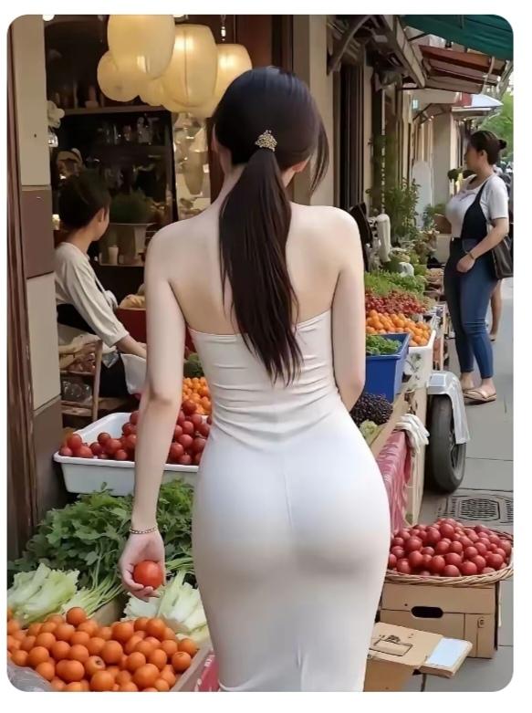 开眼界了盛夏时节真的热；各种蔬菜水果季；超市水果摊一角；偶遇美女买柿子；