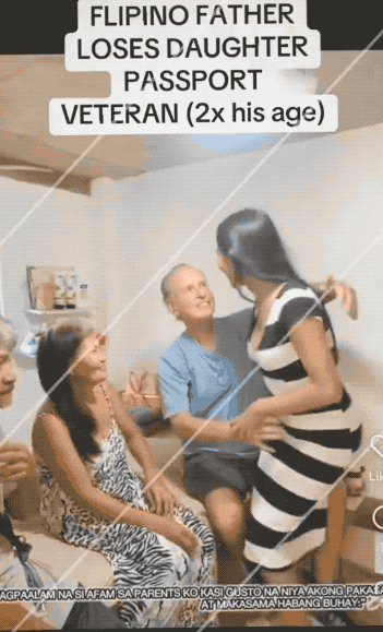 菲律宾父亲表情悲哀：看着比自己岁数大的美国老白男娶自己女儿又搂又亲！美国老白男对