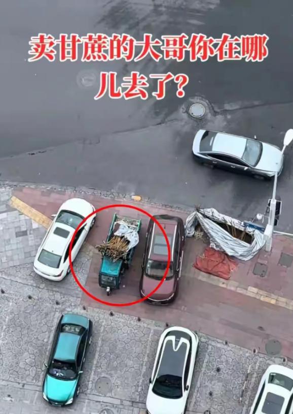 太暖心了，四川一男子发现，楼下常年摆摊卖甘蔗的大哥从过年之后就没出摊了，路边三轮