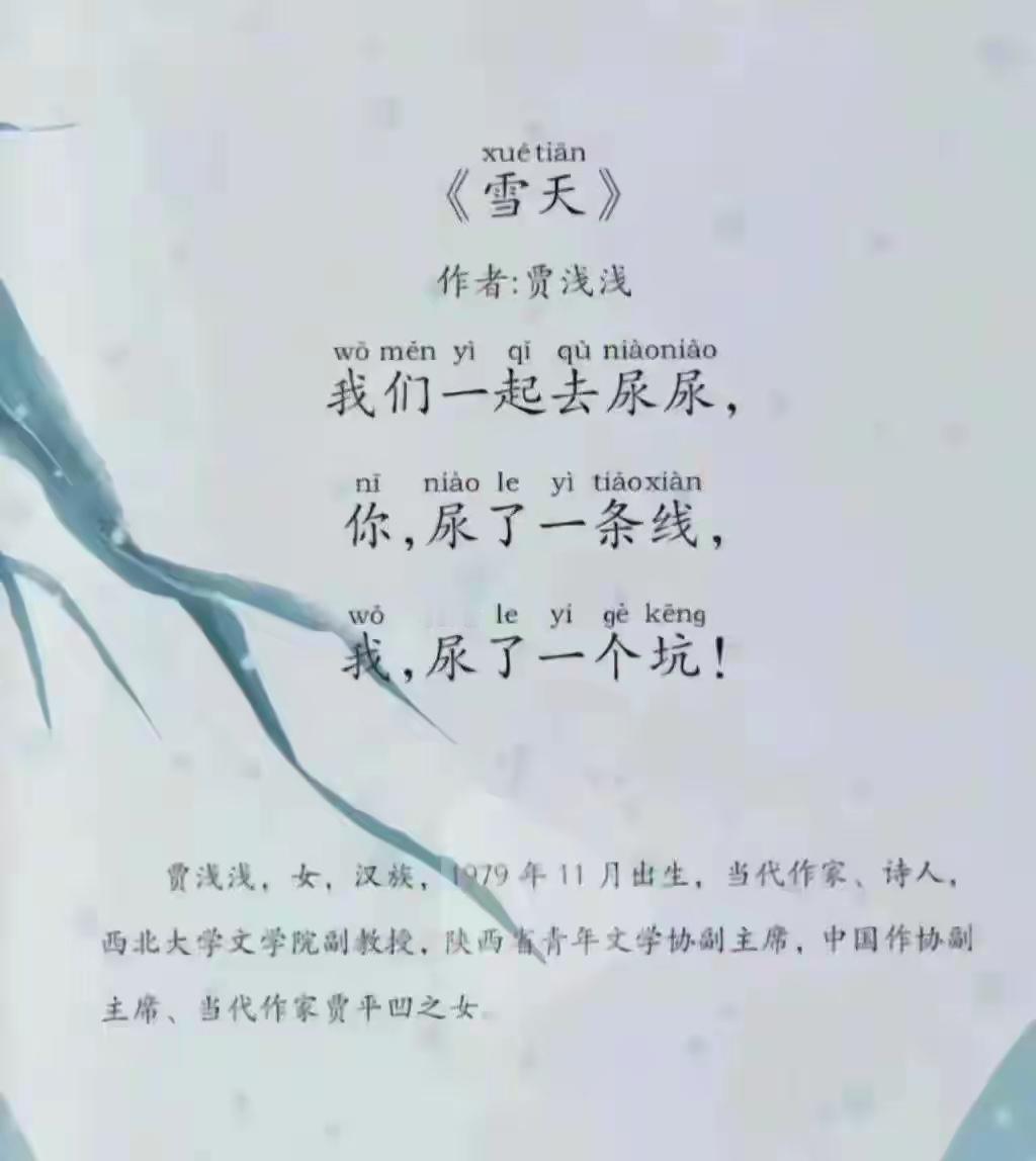 谨以此诗与当代作家、诗人、西北大学文学院副教授、陕西省青年文学协会副主席贾浅浅切