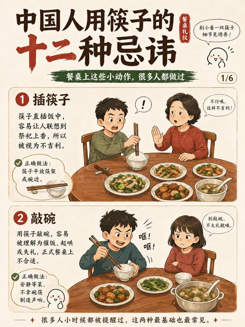 一双筷子，藏着中国人的餐桌分寸感🥢小时候被长辈念叨的餐桌规矩，原来都是藏在细