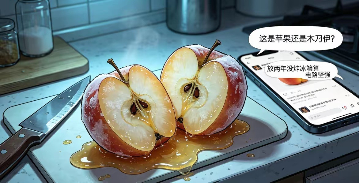 冰箱里放了两年的苹果这两天全网刷屏的“冰箱两年苹果”事件，看得我又好笑又后怕。
