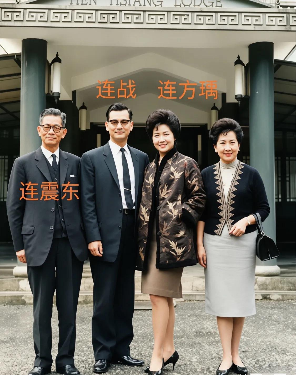 1968年，连战和夫人连方瑀结束美国学业回台后，与前来迎接的父亲连震东和母亲的一