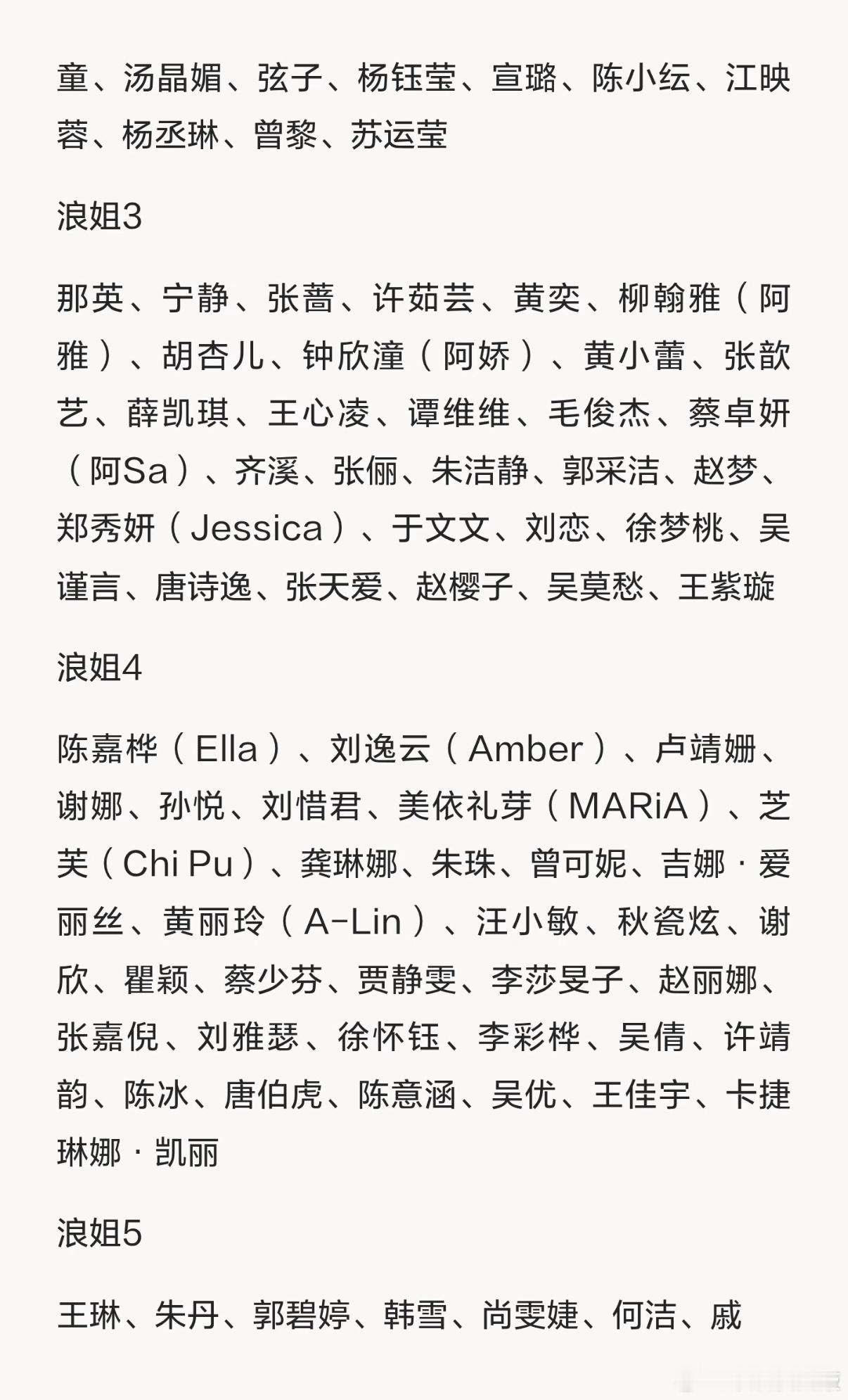 乘风2026历届浪姐姐姐名单如果有浪姐回归季的话，大家希望看到哪些姐姐回归乘