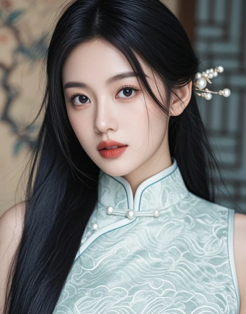 发间的珍珠与暗纹旗袍，有没有让你多看一眼？