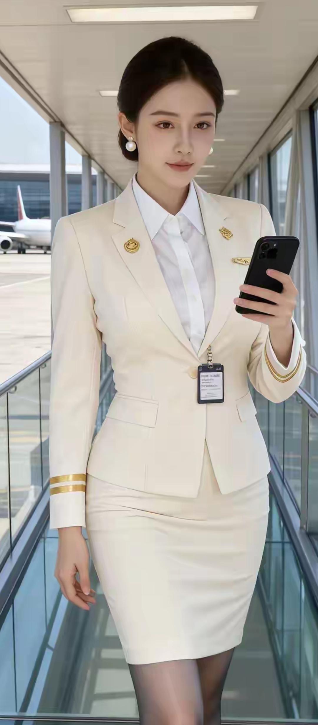 空姐日常：机场跑道上的优雅瞬间👠✨
