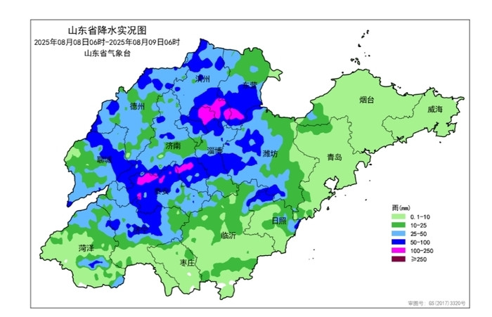 山东今晨继续发布暴雨黄色预警, 鲁西北和鲁中地区已现大到暴雨局部大暴雨
