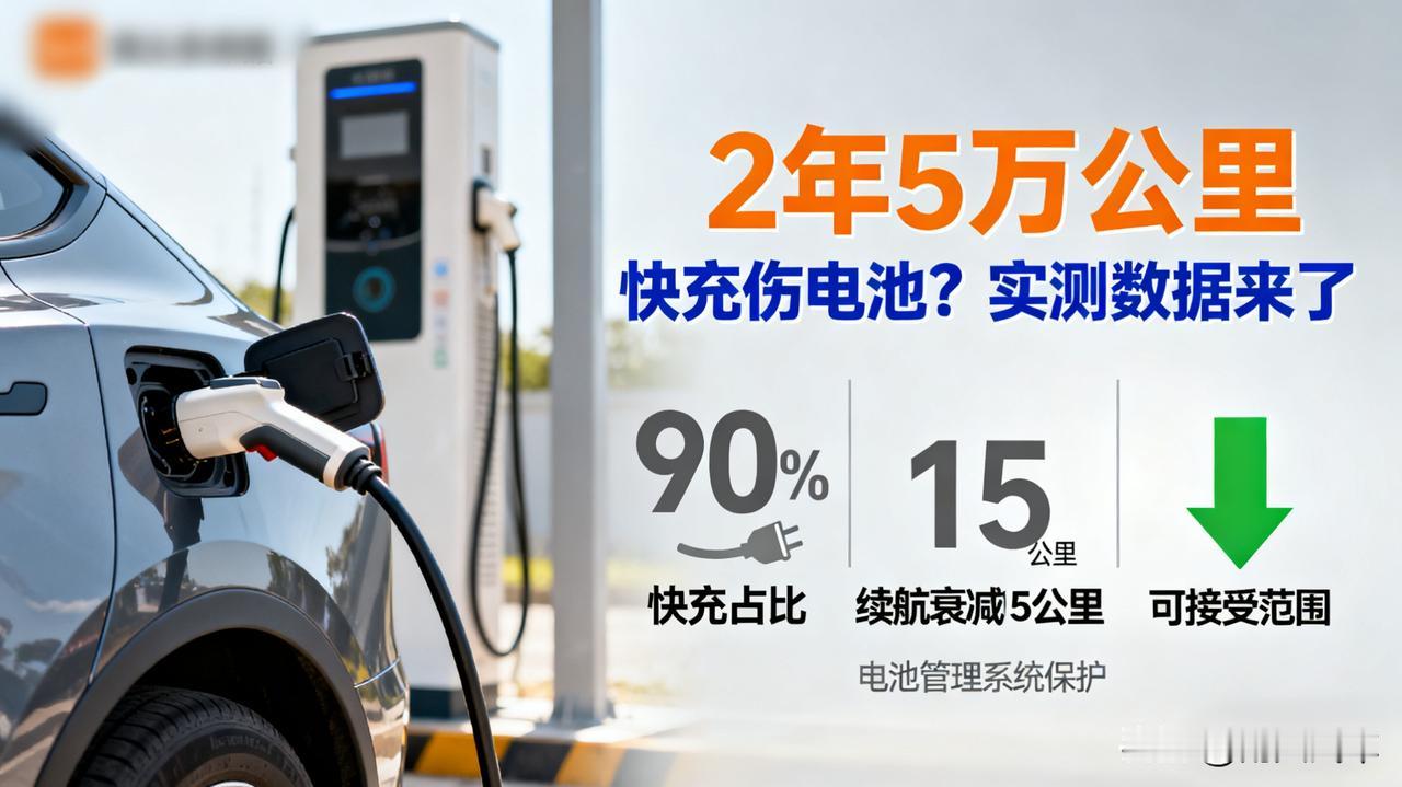 快充伤电池？来看看我的2年快充数据！我的车2年跑了5万公里，90%都是快充。
