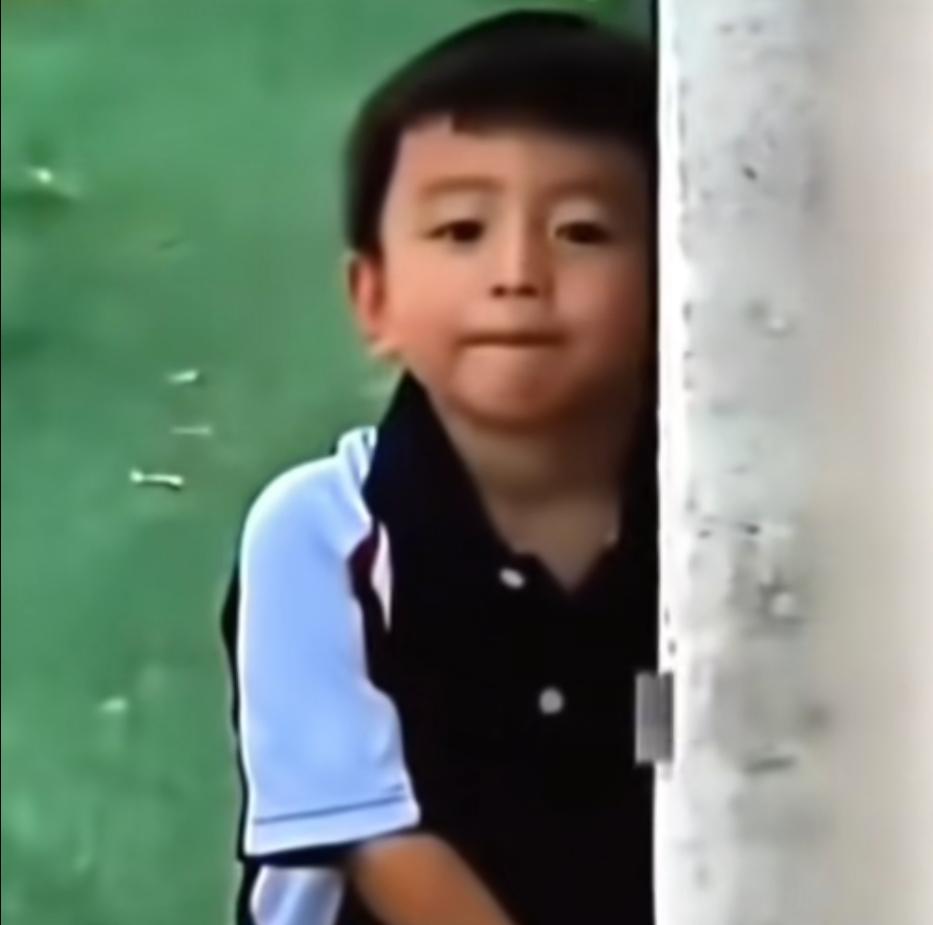 这是2014年港媒狗仔去到新加坡国际幼儿园偷拍谢霆锋张柏芝的二儿子谢振南拍下的照