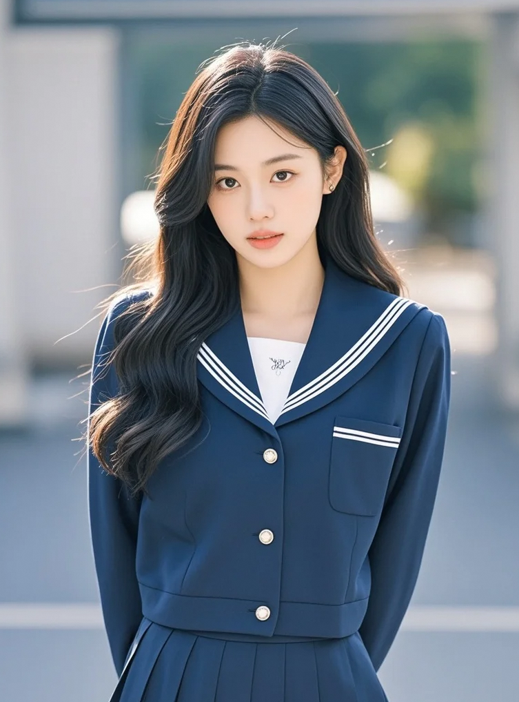 身着校服的美女，以优雅之姿，惊艳校园时光