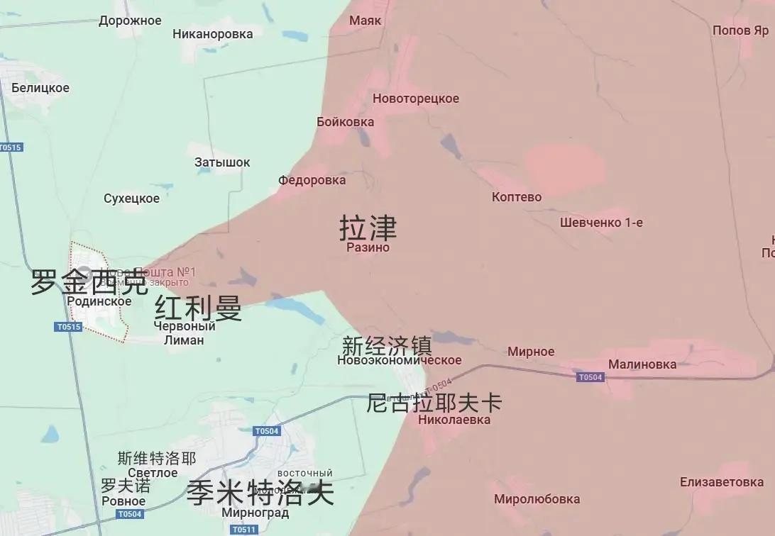 俄军中部集群在红军城东北面取得重大进展，攻到红利曼和罗金西克，乌克兰政府很慌，将