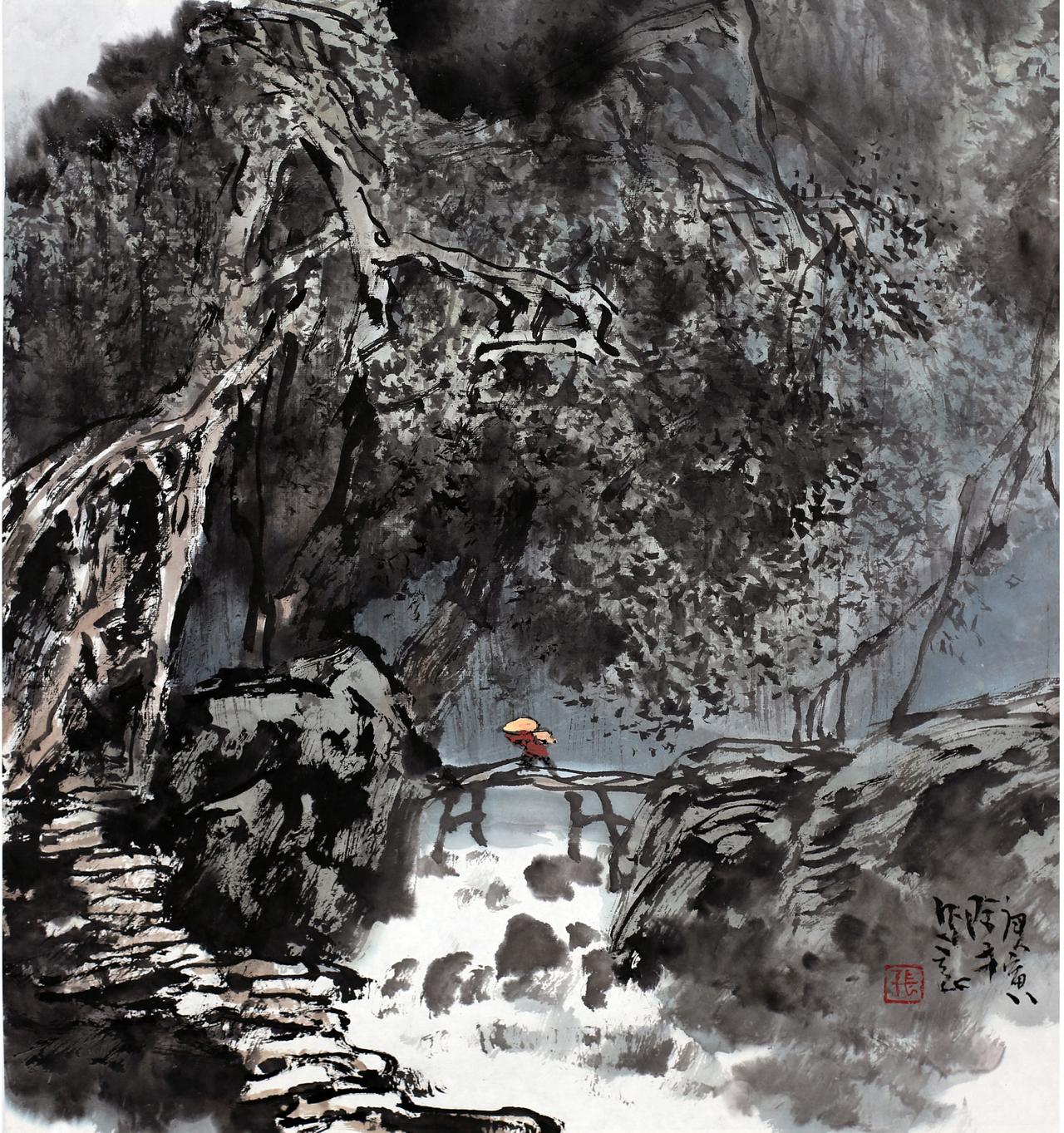 名家评说：他在现代诗情、现代视觉以及现代笔墨之间，继续向前探索。从张际才山水