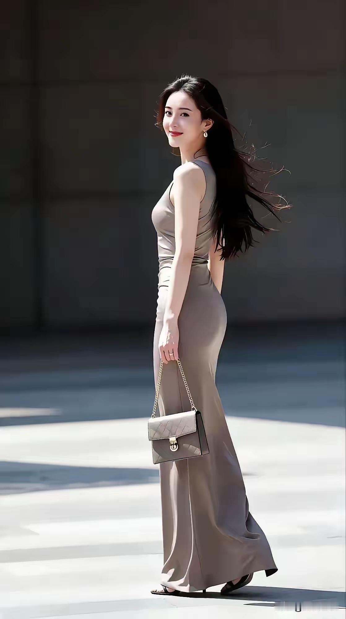 优雅气质，长裙飘飘，自信满满！