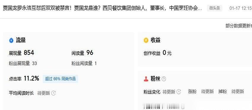 50多万粉丝，两个小时，96个阅读。看到这个数，我第一反应不是同情，而是想笑。