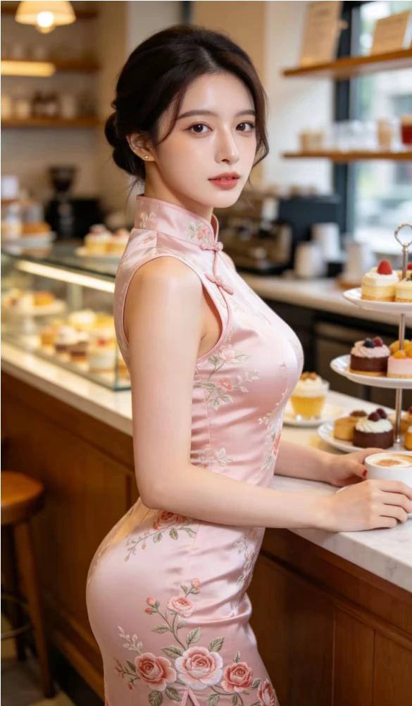 旗袍佳丽，风情万种。贴身裁剪，凸显魅力。旗袍女人，美丽风景。千种妩媚，万般