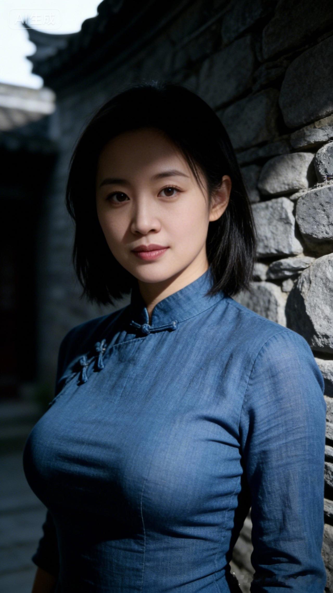 古风少女与石墙的完美邂逅，愿她平安安康📸