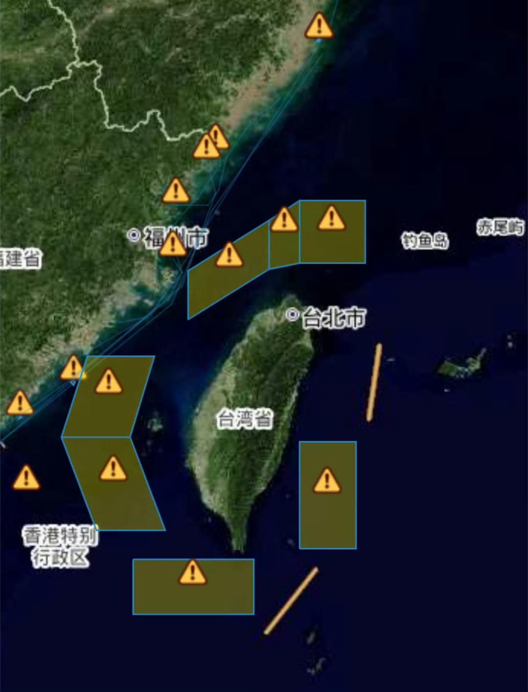 蛙岛媒体报道，中国民航局发布的航行通告，以下7处空域，在12月30号8：00～1