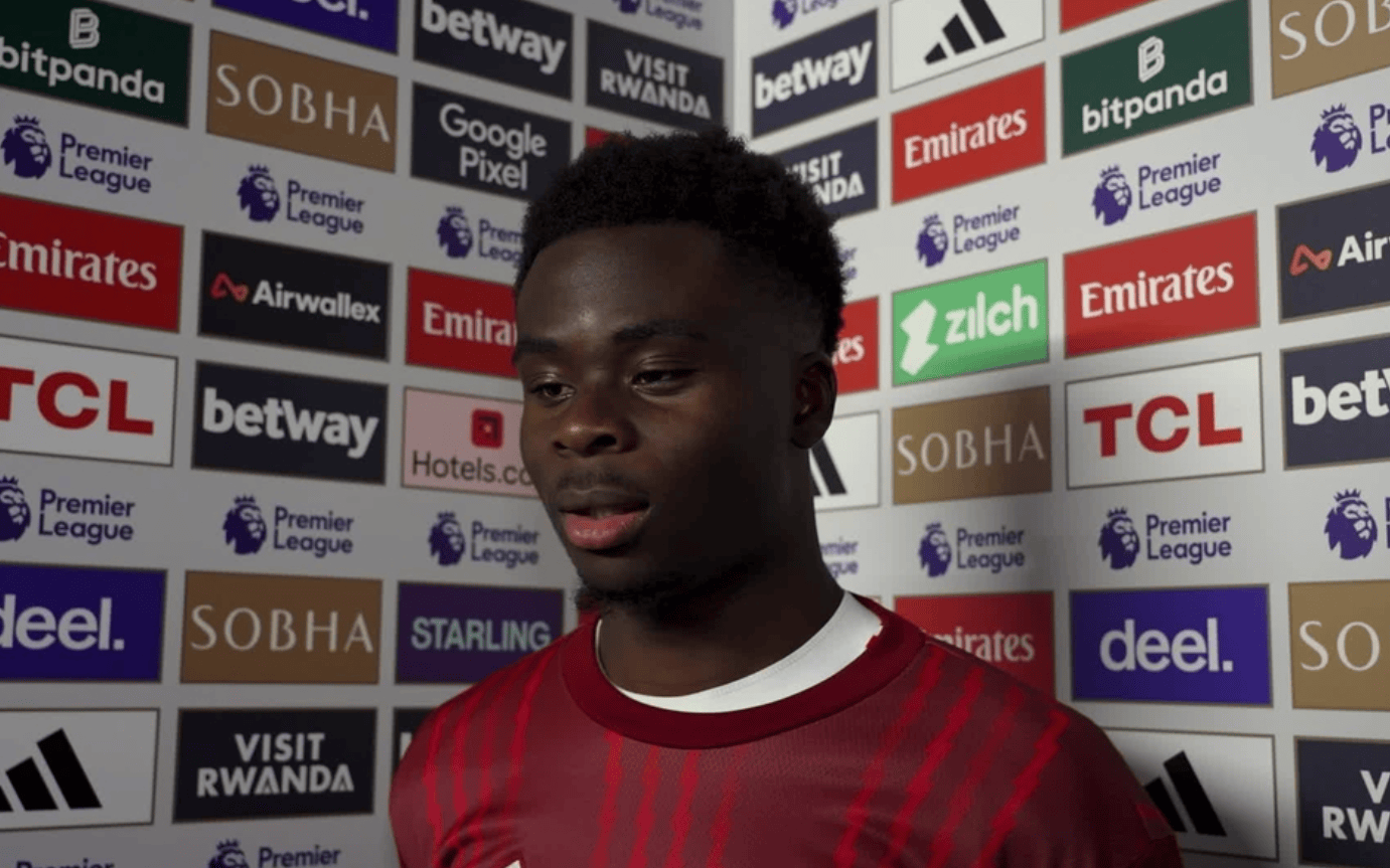 萨卡: 阿森纳球员都太累了, 接下一周没比赛能休息下挺好的