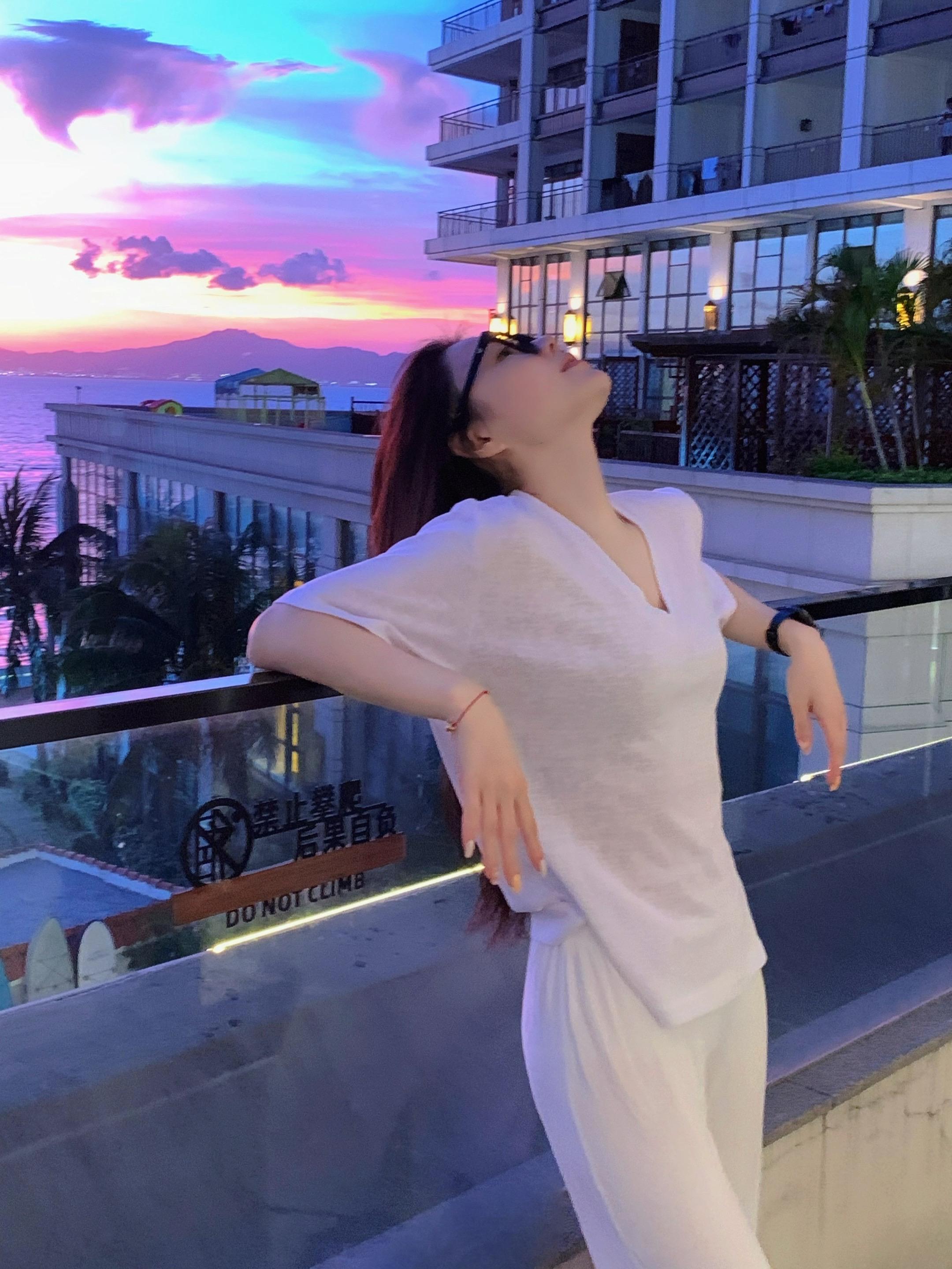 夏日 海边 日落 家人 生活碎片