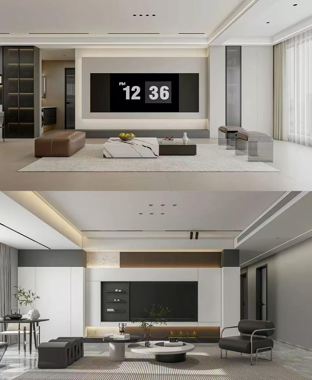 为什么现在的客厅背景墙都在做减法？好住的答案，其实藏在悬浮、留白和灯光里